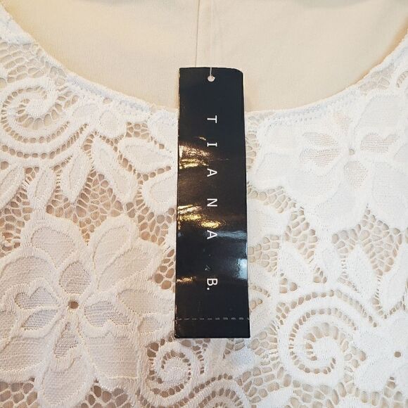 TIANA B. Lace Short-sleeve Sheath Dress Medium - Picture 4 of 9